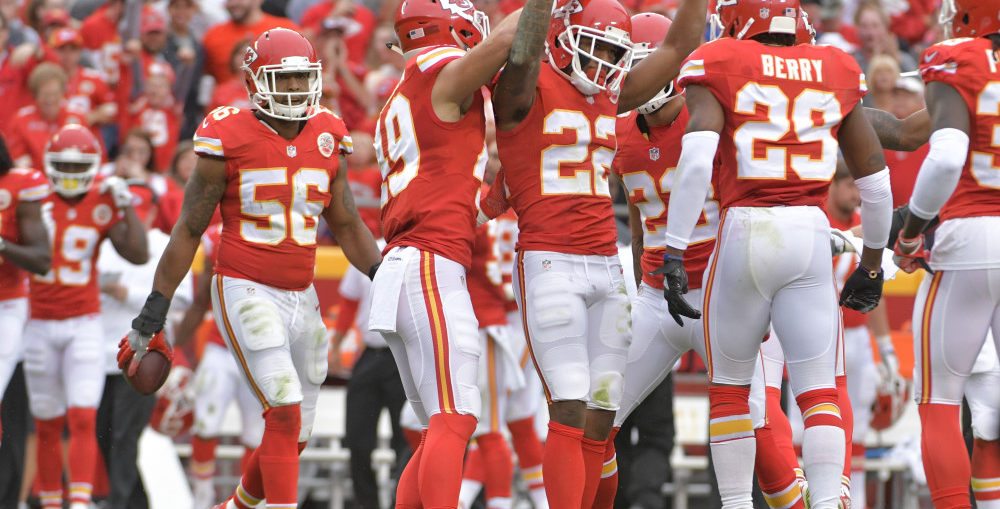 Kansas City Chiefs defense led by cornerback Marcus Peters interception against New York Jets