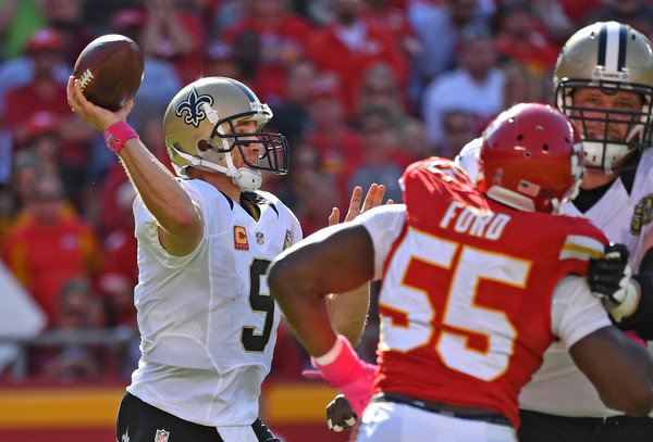 New Orleans Quarterback Drew Brees vs the Kansas City Chiefs in Week 7 2016