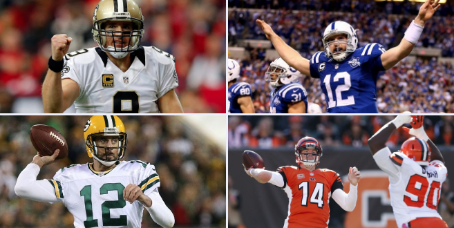 Top quarterback of Week 7 Drew Brees, Andrew Luck, Aaron Rodgers, Andy Dalton