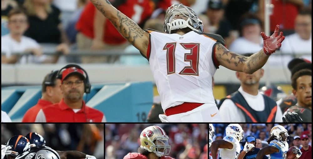 Top NFL QB, RB, WR of Week 9 including Mike Evans, Latavius Murray, Colin Kaepernick, Melvin Gordon