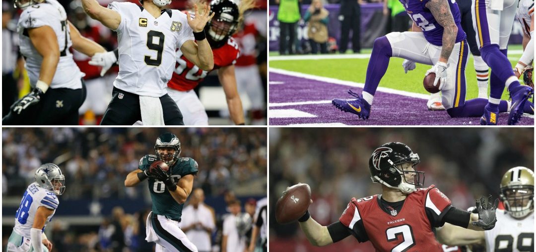 best NFL Players of Week 17 including New Orleans Saints quarterback Drew Brees, Minnesota Vikings tight end Kyle Rudolph, Philadelphia Eagles tight end Zach Ertz and Atlanta Falcons quarterback Matt Ryan